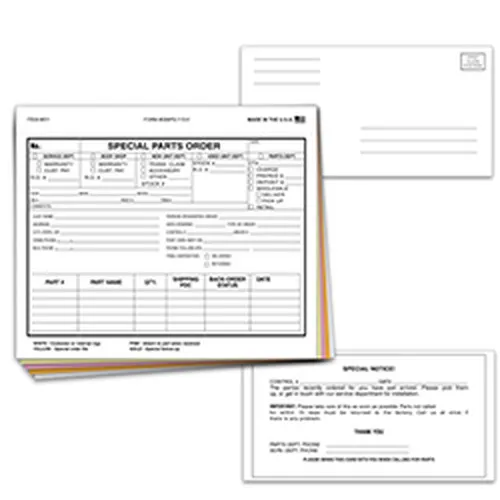 Special Parts Order Forms SPO-GMPS-115-5 product preview