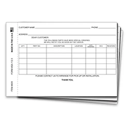 Special Parts Order Forms SA-112-3 product preview