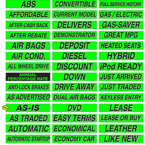 15 inch Chartreuse Sign Stickers. ez115