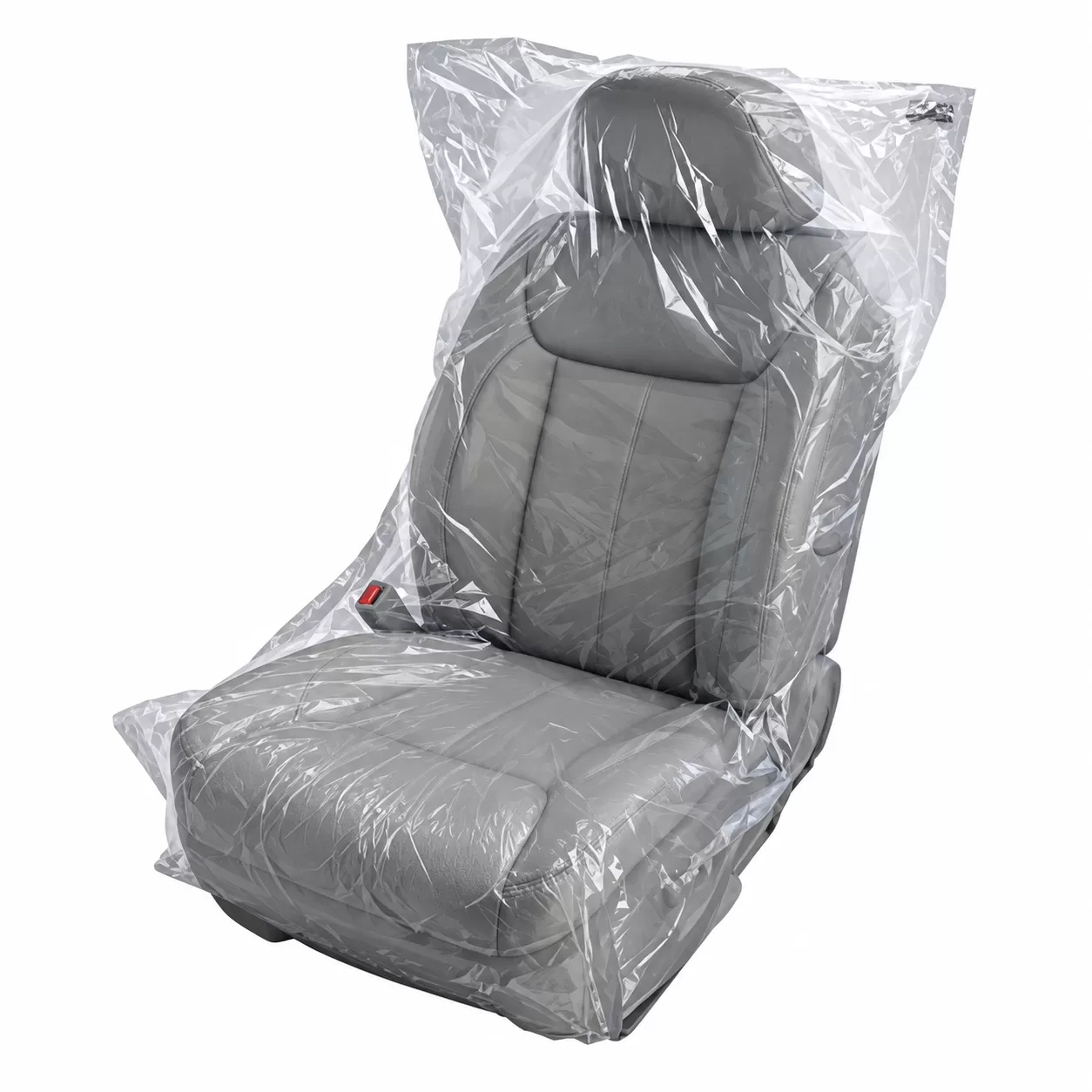 Slip-N-Grip heavy-duty disposable plastic cover fitted over a vehicle seat