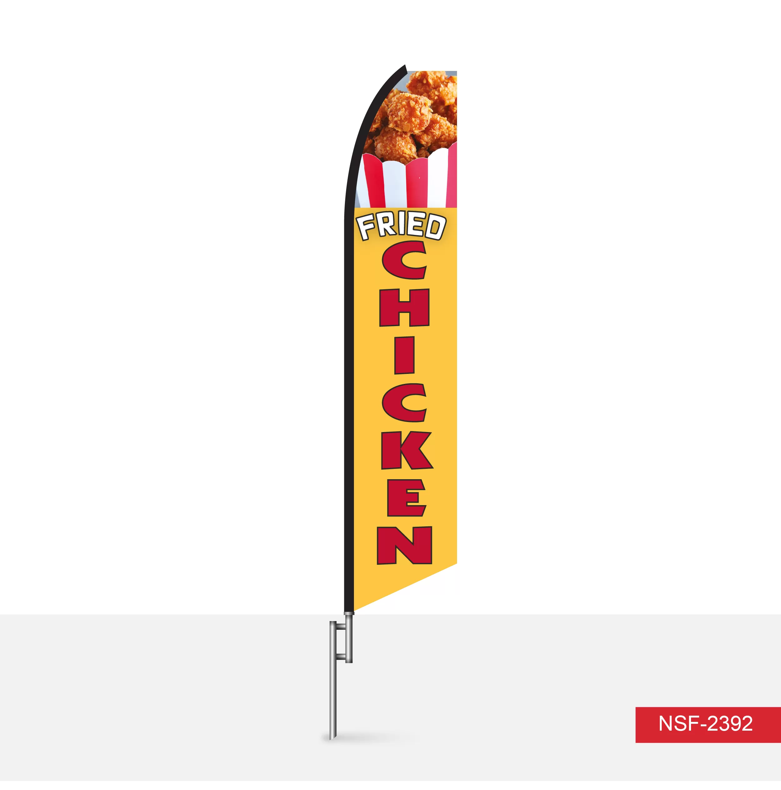 Fried Chicken swooper feather flag, design NSF-2392