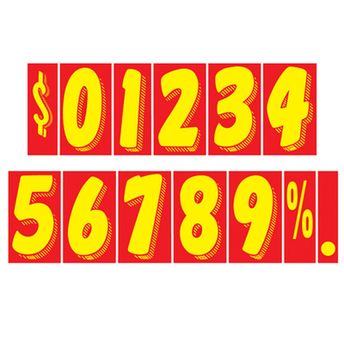 7 1/2 Inch Red & Yellow Adhesive Number. ez136