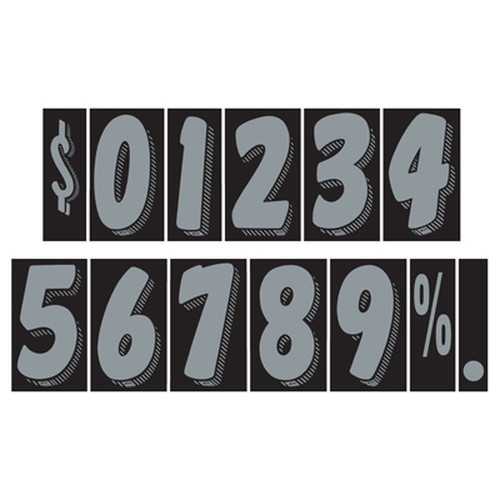 7 1/2 Inch Silver & Black Adhesive Number. Ez206