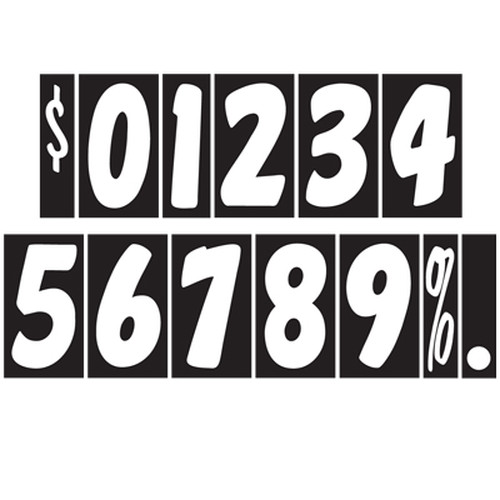 7 1/2 Inch White & Black Number ez119