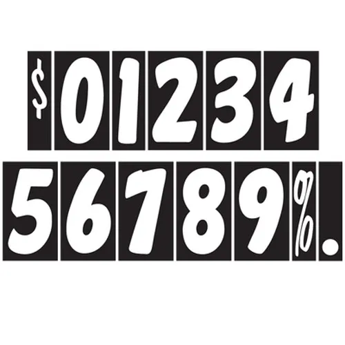 7 1/2 Inch White & Black Number ez119