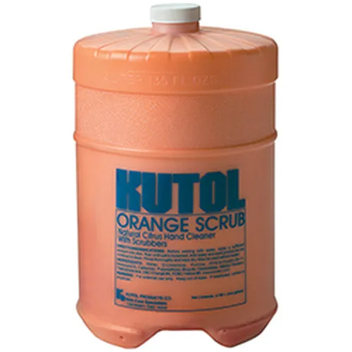 Orange one-gallon jug of Orange Scrub hand cleaner