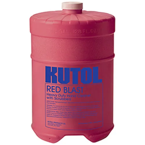 Red one-gallon jug of Red Blast hand cleaner
