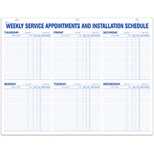 Weekly Service Appointment Schedule 9927 product preview