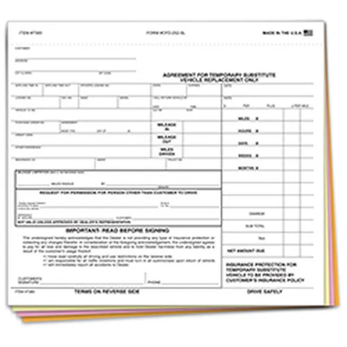 Substitute Vehicle Agreement CFD-252-SL product preview