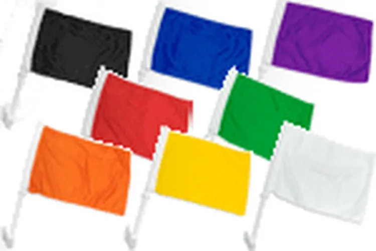 Solid Color clip-on car window flag