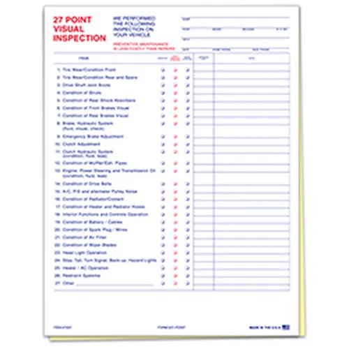 27-Point Vehicle Inspection Forms product preview