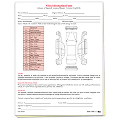 Vehicle Inspection & Estimate Forms product preview