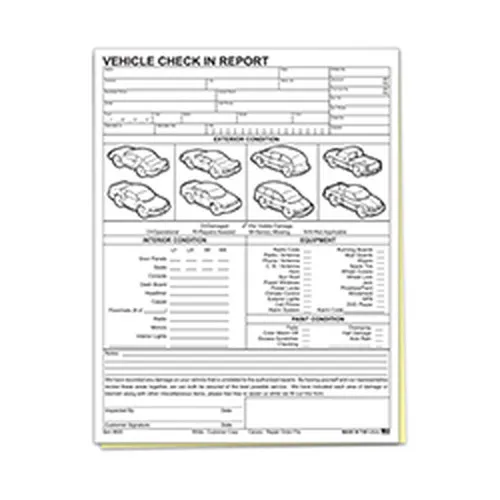 VEHICLE CHECK IN REPORT - 2 PART - QTY. 100 #605