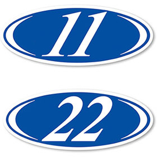 Blue And White Oval Year Stickers Ez225wb
