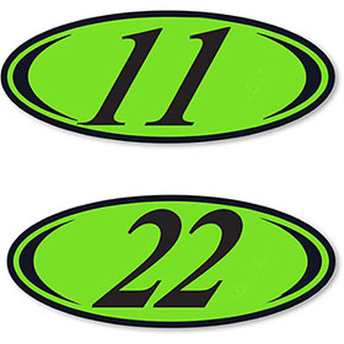Chartreuse And Black Oval Year Stickers ez225c