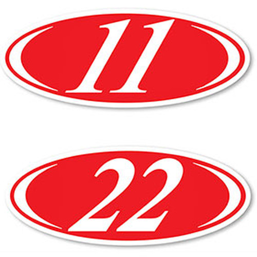 Red And White Oval Year Stickers Ez225wr