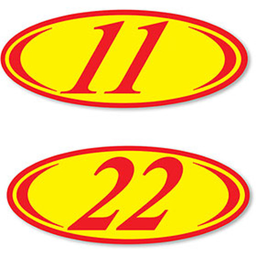Red And Yellow Oval Year Stickers Ez225r