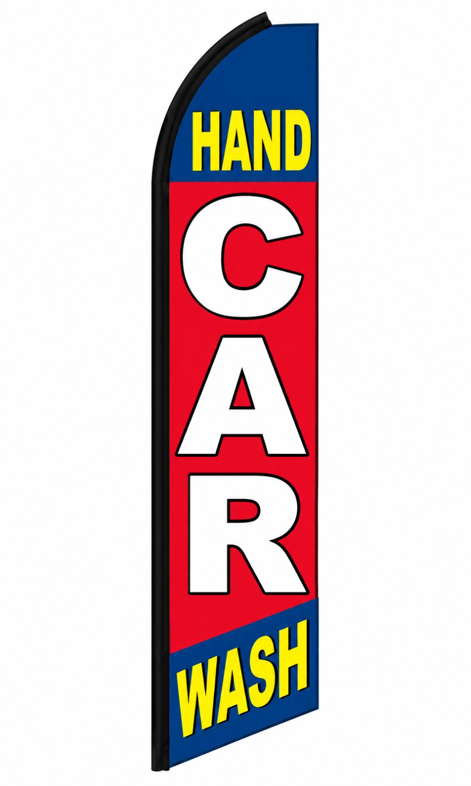 Hand Car Wash swooper feather flag with a vertical car wash message