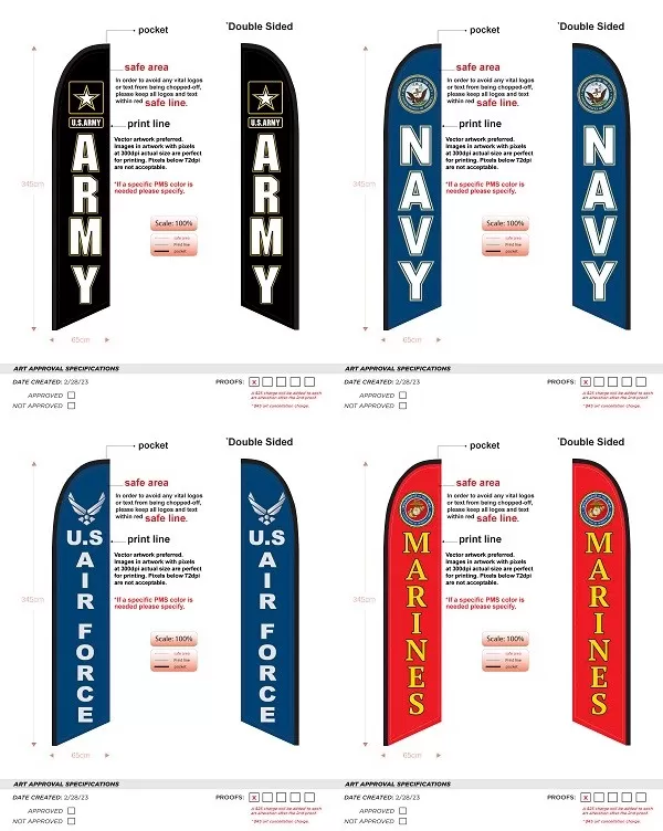 Custom Military Double-sided Feather Flag