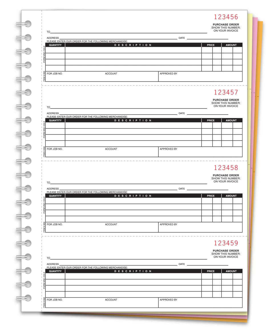 Purchase Order Book - 3 Part, 200 Per Book - #633