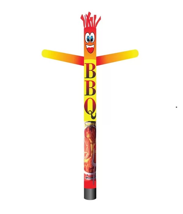 Yellow and red BBQ inflatable tube man, 20-foot installed height