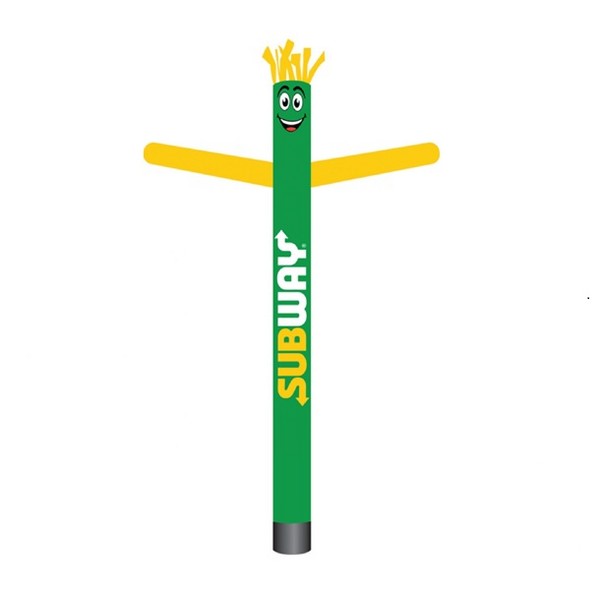 Green and yellow Subway inflatable tube man, 20-foot installed height