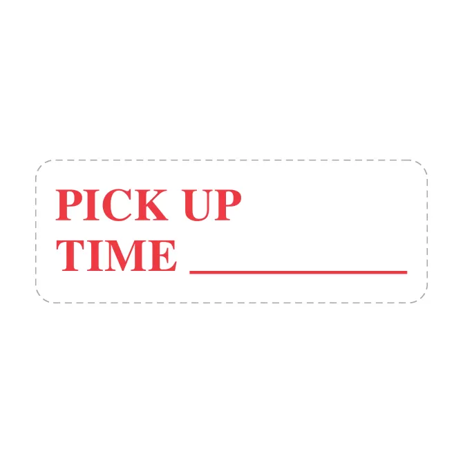 Red PICK UP TIME with a blank line stamp impression preview
