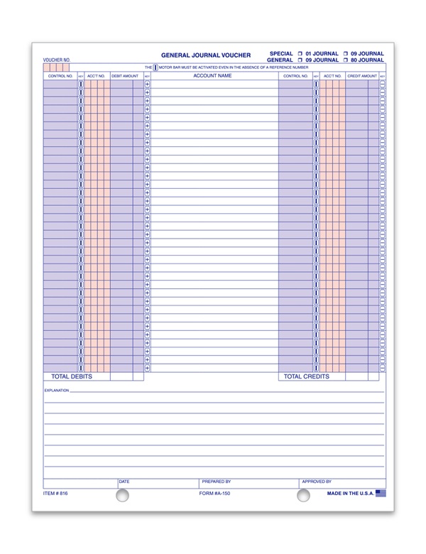 General Journal Voucher A150 product preview