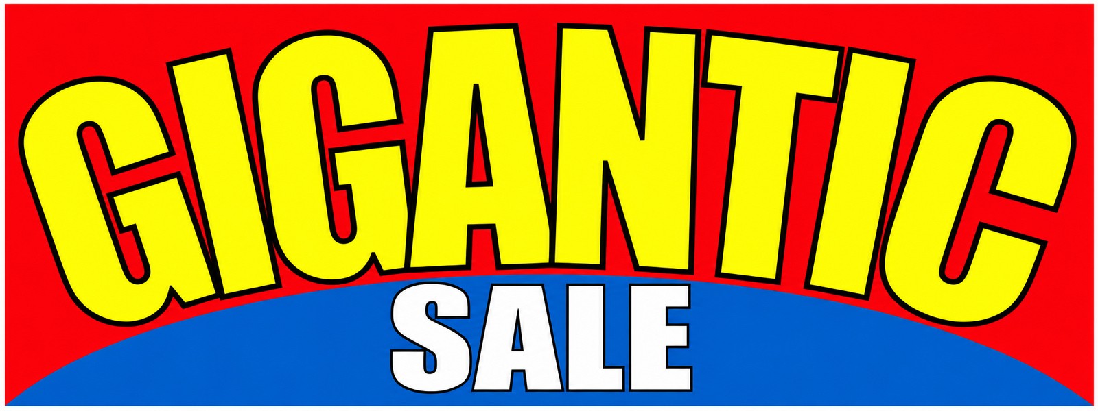 Gigantic Sale design shown on a 12 x 4.5-foot fabric car dealer banner