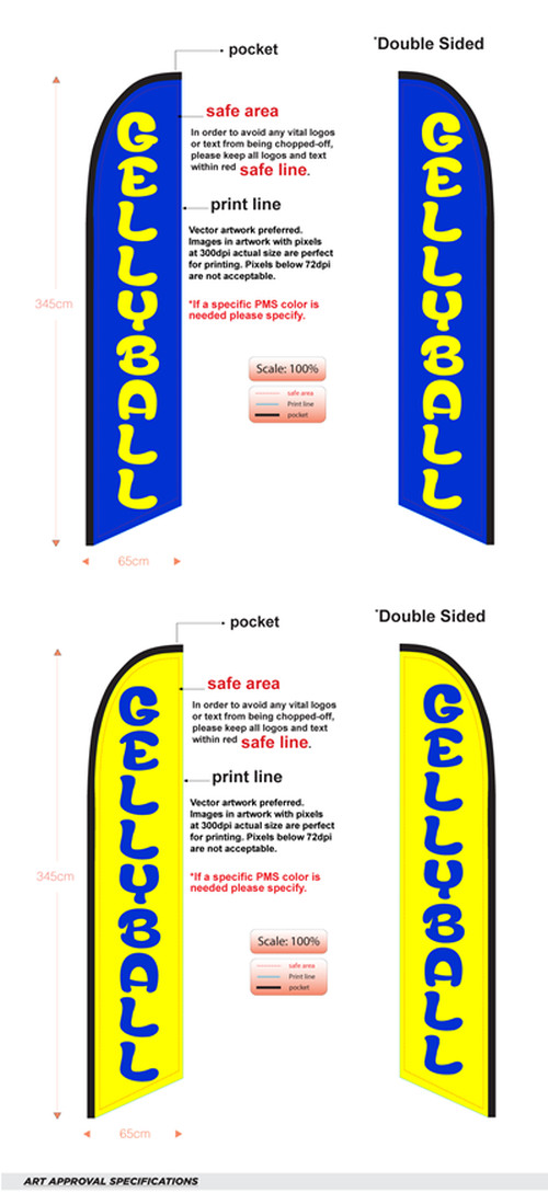 Custom Gellyball Flag - Nsfb Double-sided