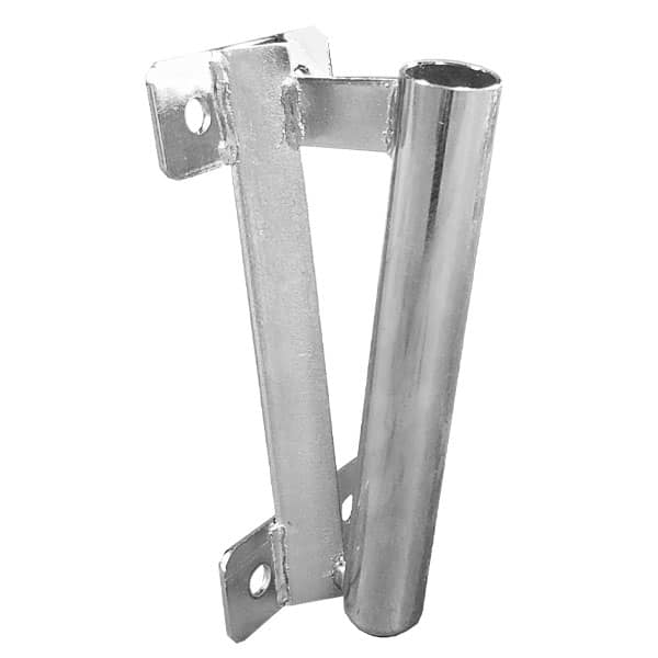 Angled steel wall mount holder for a feather flagpole
