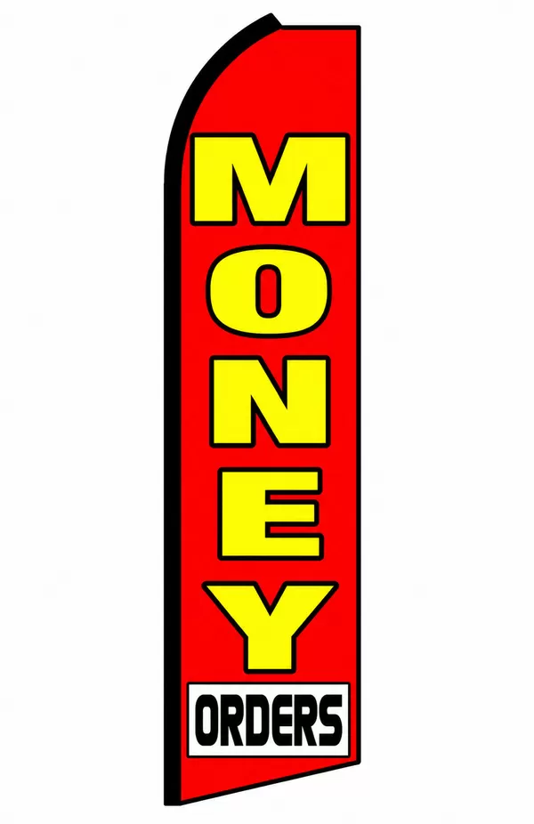 Money Orders swooper feather flag
