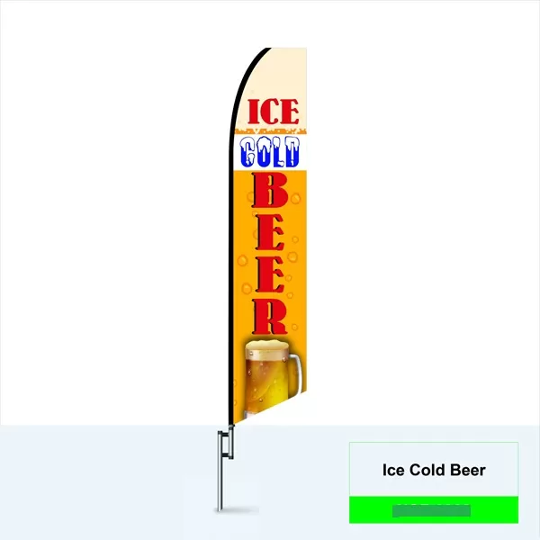 Ice Cold Beer swooper feather flag, design SF2332