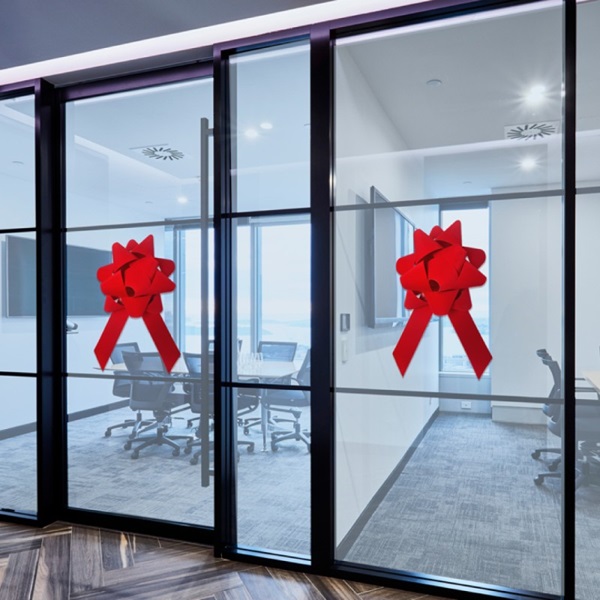18-inch dimensional display bow with a suction cup mount for glass and smooth surfaces